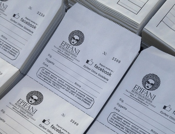 Buste per riparazioni per preziosi con 1 o 2 ricevute staccabili personalizzate con logo e numerate - 4 di 5