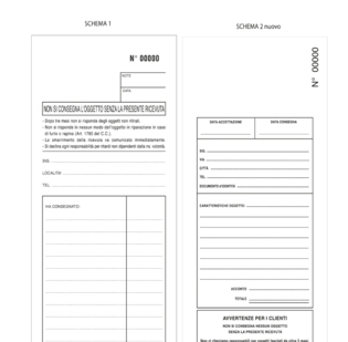 Buste per riparazioni formato cm 13 x 26 con 2 foglietti copianti applicati