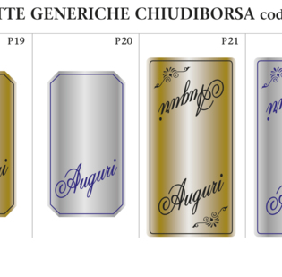 Etichette Adesive Auguri chiudi-borsa. Precisare il numero di etichetta richiesta.