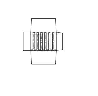 Mezzo rotolo per orecchini con 6 traverse forate con velcro