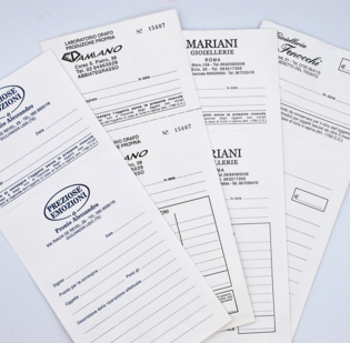 Buste per riparazioni formato cm 11 x 25 in carta Kraft Bianca gr 80 con 1 ricevuta staccabile