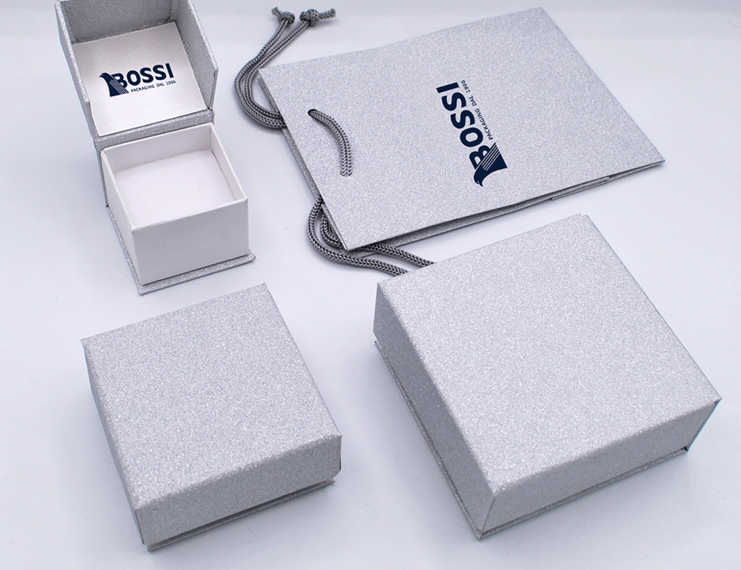 Serie Positano in cartoncino glitter ORO e ARGENTO con sacchetto coordinato - 1 di 8