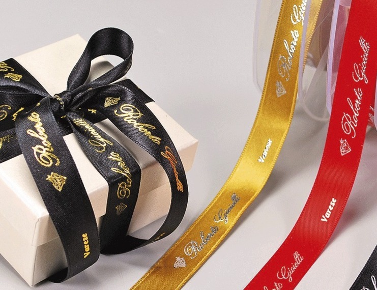 Nastro Doppio Raso Oriente STAMPA A RILIEVO con lamina oro o argento - 1 di 1